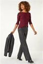 Wine Sparkly Ribbed Batwing Knit Jumper, Image 2 of 5