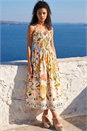 Ivory Petite Floral Print Shirred Midi Dress , Image 1 of 4