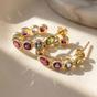 Multi Multicolour Gemstone Gold Plated Hoop Earrings, Image 1 of 5