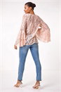 Light Pink Tie Neck Lace Detail Top, Image 3 of 5