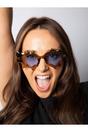 Brown Y2K Irregular Novelty Sunglasses in Brown, Image 5 of 6