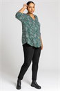 Green Curve Abstract Spot Print Top, Image 3 of 4