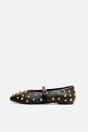 Black Elsie Black Studded Ballerina Flats, Image 1 of 4
