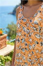 ORANGE Shell Print Gathered Vest Top, Image 4 of 4