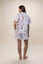 Sky Blue The Night Store Sky Blue Spritz Cotton Pyjama Short Set, Image 5 of 8