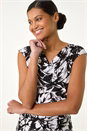 Black Abstract Cowl Neck Vest Top, Image 4 of 5