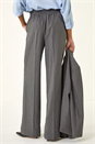 Charcoal Stripe Wide Leg Pocket Trouser , Image 4 of 7
