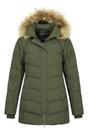 Khaki Isla II Long Down Jacket, Image 5 of 5