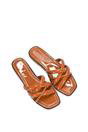 Brown XY LONDON Brown 'Fiona' Strappy Flat Open Toe Sandal Mule Sliders, Image 5 of 5
