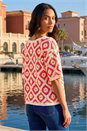 Pink Floral Crochet Knit Top, Image 3 of 4