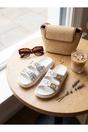 White iKrush White Willow Patterned Buckle Sandals, Image 8 of 8