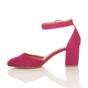 Fuchsia AJVANI Fuchsia Mid Block Heel Ankle Strap 2 Part Heels, Image 3 of 6