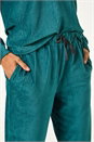 Teal Velour Hoodie Lounge Set, Image 6 of 6