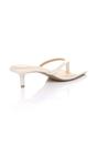 Neutral AJVANI Neutral Low Kitten Heel Toe Post Slip On Square Toe Sandals, Image 4 of 5