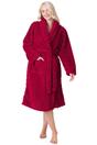 Burgundy Camille Lingerie Burgundy Supersoft Fleece Jaquard Bathrobe, Image 1 of 5