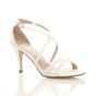 White AJVANI White High Heel Crossed Straps Buckle Sandals, Image 1 of 6