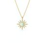 Gold White Opal Sun Sterling Silver Necklace, Image 1 of 2