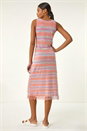 Purple Space Dye Knitted Midi Dress, Image 3 of 5