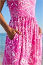 Fuchsia Petite Tropical Stretch Jersey Pocket Dress, Image 4 of 4