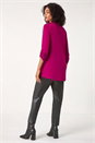 Pink V-Neck Button Detail Tunic Top, Image 3 of 5