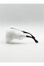 White Faux Fur Cateye Sunglasses with Multicoloured Gems, Image 4 of 6