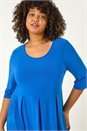 Royal Blue Curve Pocket Shift Midi Dress, Image 4 of 5