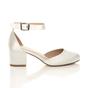 Ivory AJVANI Ivory Mid Block Heel Ankle Strap 2 Part Heels, Image 2 of 6