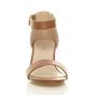 Tan AJVANI Tan Mid Block Heel Ankle Strap Sandals, Image 6 of 6
