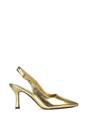 Gold XY LONDON Gold 'Valerie' Stiletto High Heel Closed Toe Slingback Court Shoes, Image 1 of 5