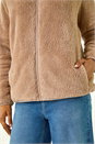 Taupe Soft Sherpa Fleece Jacket, Image 5 of 6
