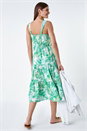 Mint Leaf Print Cotton Tiered Dress, Image 3 of 5