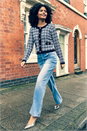 Black Boucle Knitted Contrast Cardigan, Image 7 of 7