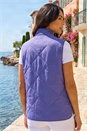 Lavender Diamond Quilted Funnel Neck Gilet , Image 3 of 4