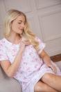 Pink Camille Lingerie Pink Lightweight 100% Cotton Short Sleeve Nightdress, Image 2 of 5