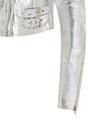 Silver Cropped Brando Leather Biker Jacket, Image 7 of 7