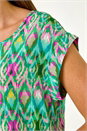 Green Abstract Print Shell Top, Image 5 of 5