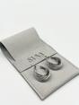Silver Ribbed Hoops, Image 3 of 5