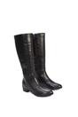Black ‘Anne’ Knee High Boots with Low Block Heel, Image 6 of 6