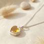 Orange Mini Heart Silver Citrine November Birthstone Necklace, Image 1 of 4