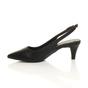 Black Mid Heel Slingback Pointed Toe Court Shoes, Image 3 of 6