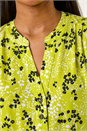 Lime Floral Buttoned Stretch Vest Top, Image 5 of 5
