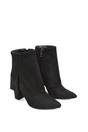 Black XY LONDON Black 'Ayla' Fold Over Ankle Boots Layered Point Toe Block Heel Booties, Image 6 of 6