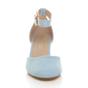 Light Blue AJVANI Light Blue Mid Block Heel Ankle Strap 2 Part Heels, Image 6 of 6