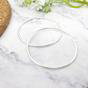Silver Sterling Silver Large 50mm Sleeper Creole-Hinged Hoop Earrings, Image 2 of 2