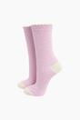 Light Pink Sock Talk Light Pink Polka Dots Combed Cotton Glitter Socks, Image 1 of 4