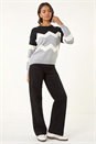 Grey Colour Block Zig Zag Knit Jumper, Image 4 of 6