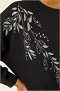 Black Floral Print Sweatshirt , Image 5 of 5