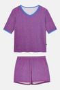 Purple Flourescent "Wild Cat" Bamboo Lace Short Pyjama Set, Image 4 of 6