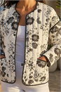 Black Floral Print Cotton Jacket, Image 4 of 4