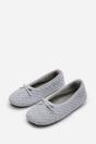 Light Grey Inez Ballet Quilted Slippers with Fur Lining, Image 3 of 5